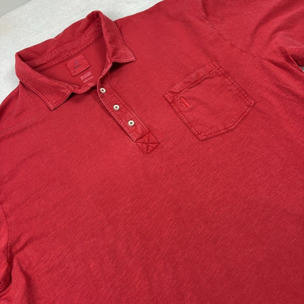 Johnnie-O Polo Shirt Mens 2XL Red Relaxed Fit Collared surfboard pocket
